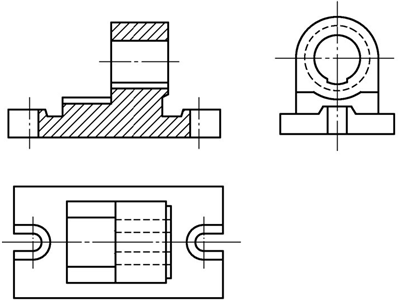 圖1-25鈑金加工件全剖視圖 圖1-25鈑金加工件全剖視圖